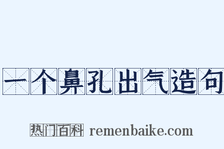 一个鼻孔出气造句是什么意思的图片